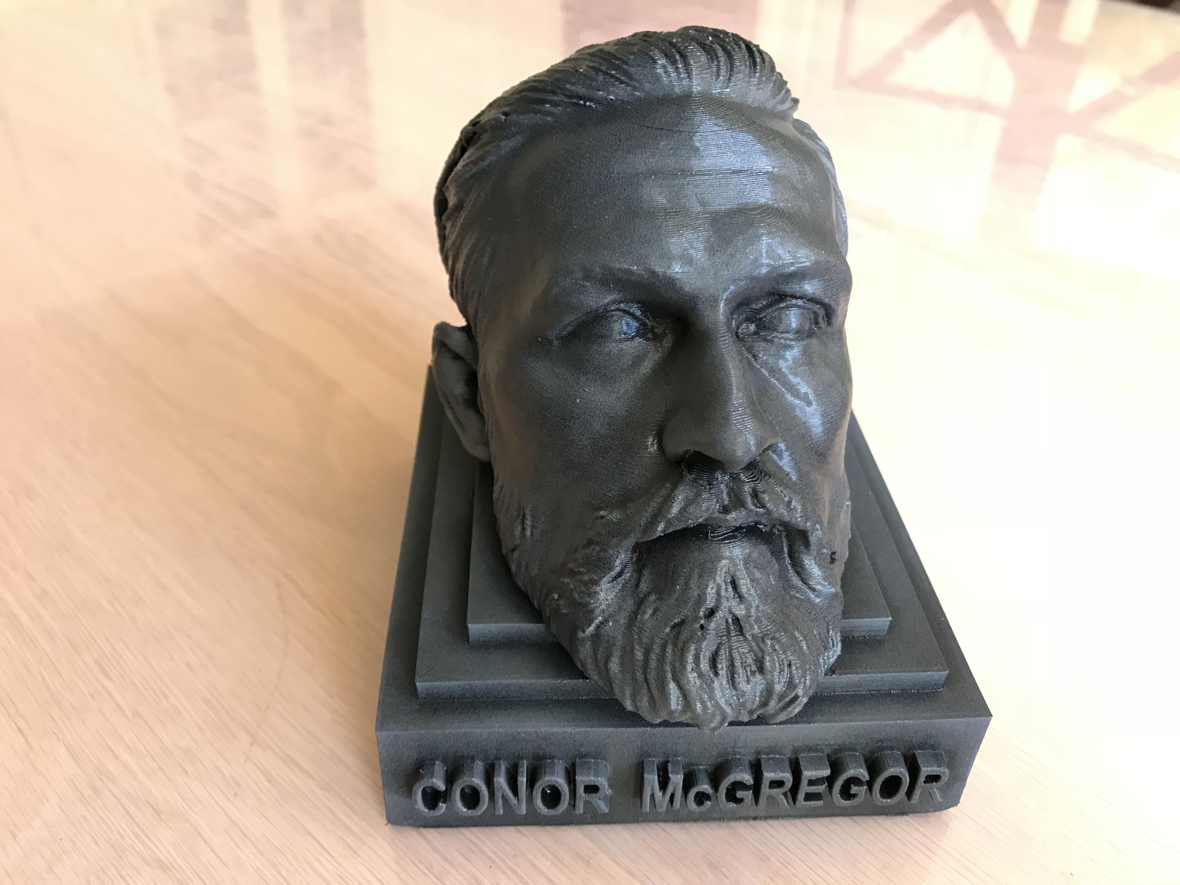 Conor McGregor head on simple base 3D print file STL 3D print model_1