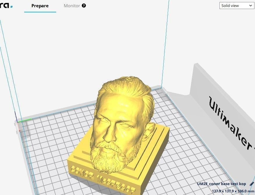 Conor McGregor head on simple base 3D print file STL 3D print model_2