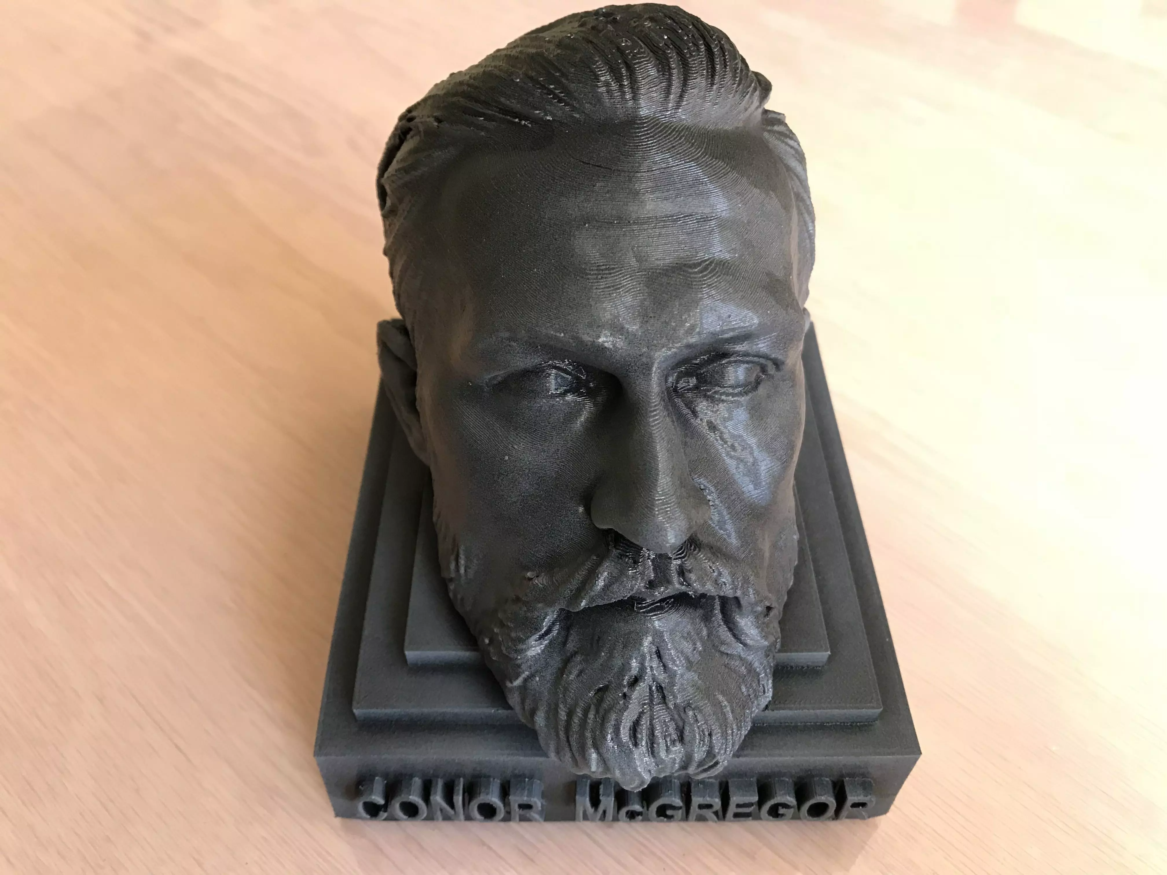 Conor McGregor head on simple base 3D print file STL 3D print model_0