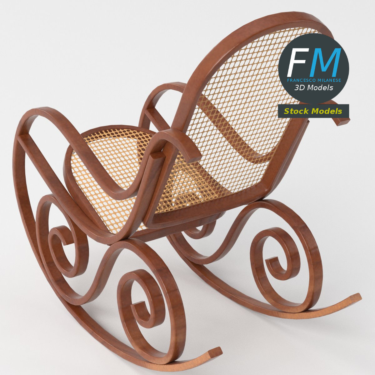 Rocking chair 3D model_5