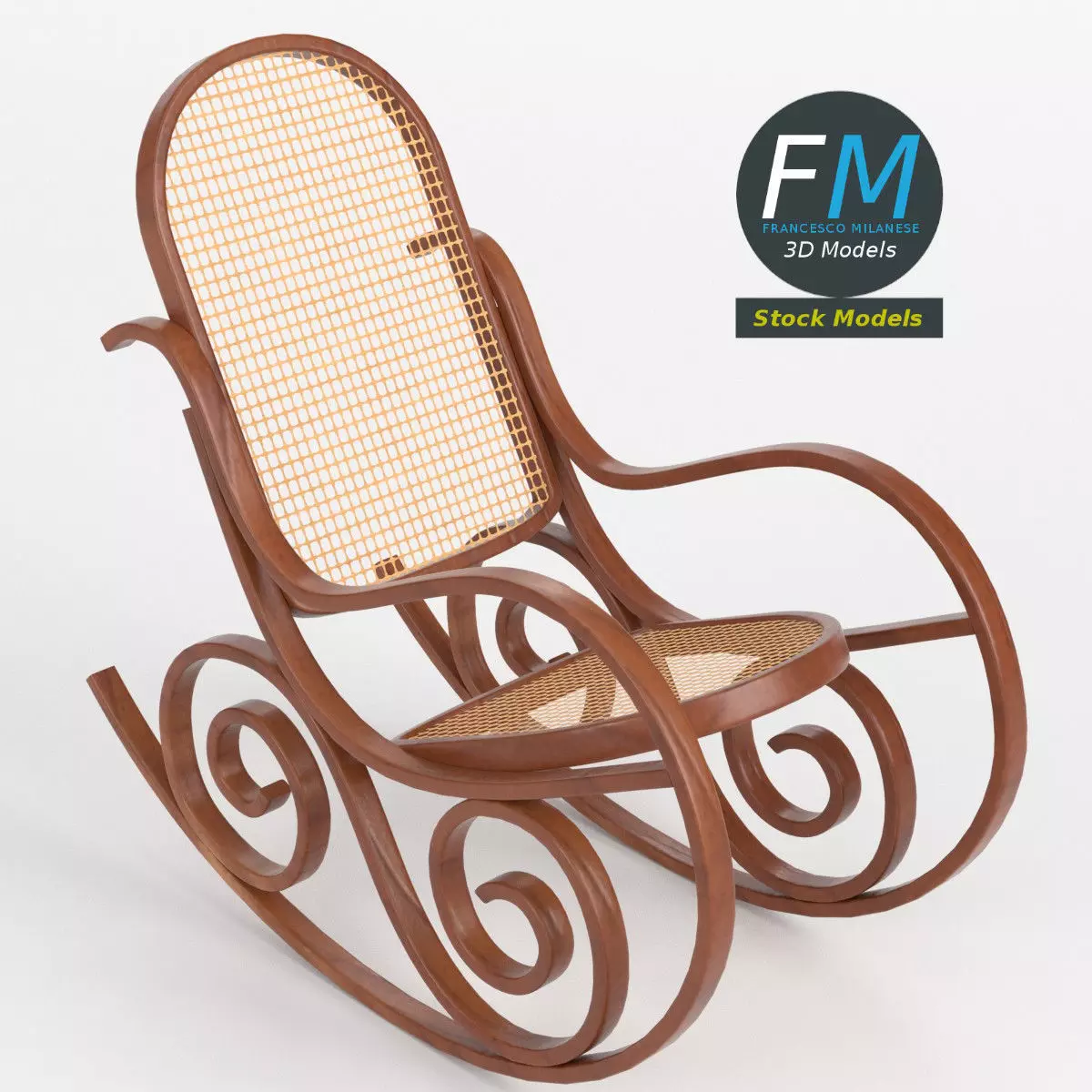 Rocking chair 3D model_0