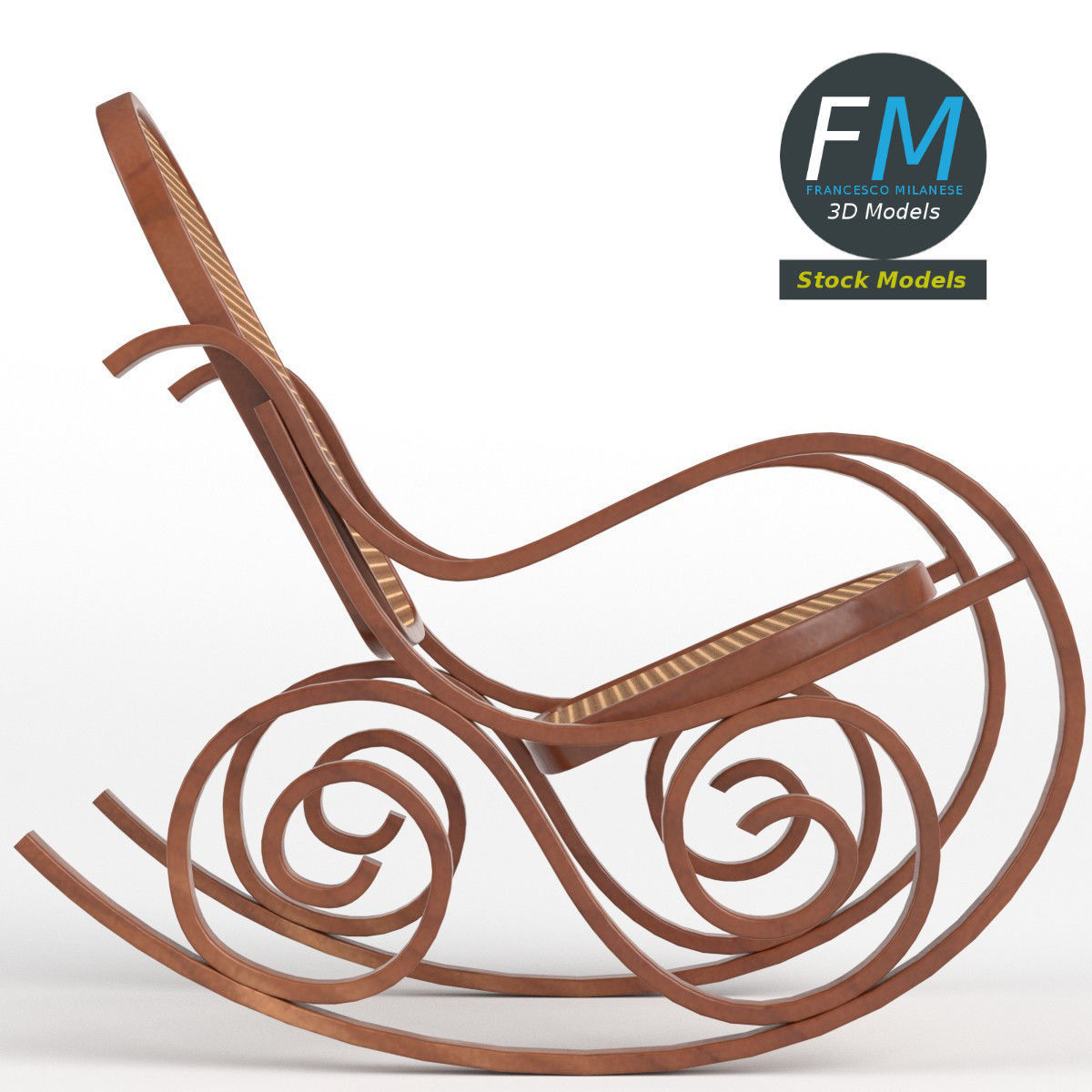 Rocking chair 3D model_4