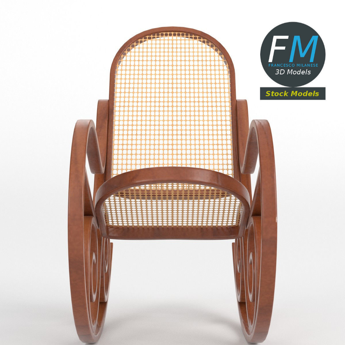 Rocking chair 3D model_3
