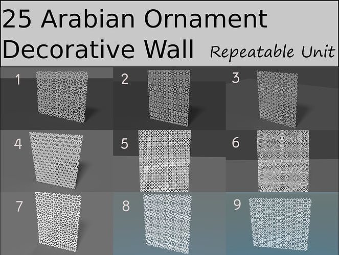 Arabian Ornaments Pattern  Collection 2 3D model