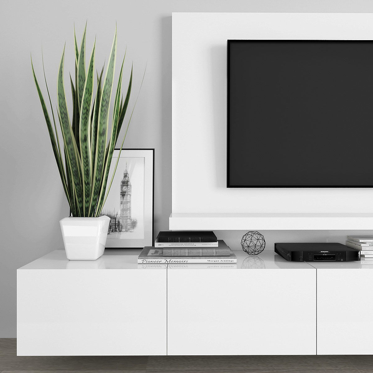 TV Stand Low-poly 3D model_2