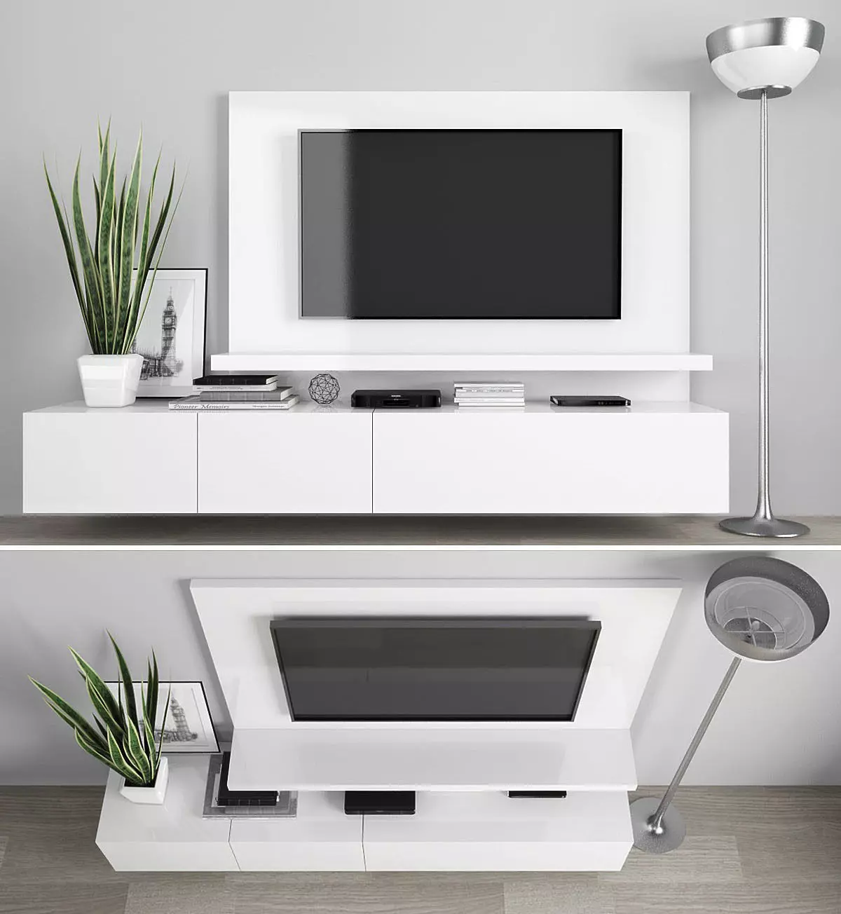 TV Stand Low-poly 3D model_0