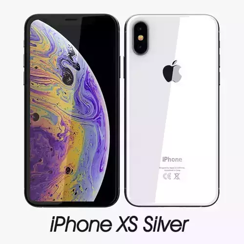 Apple iPhone XS Silver Low-poly 3D model