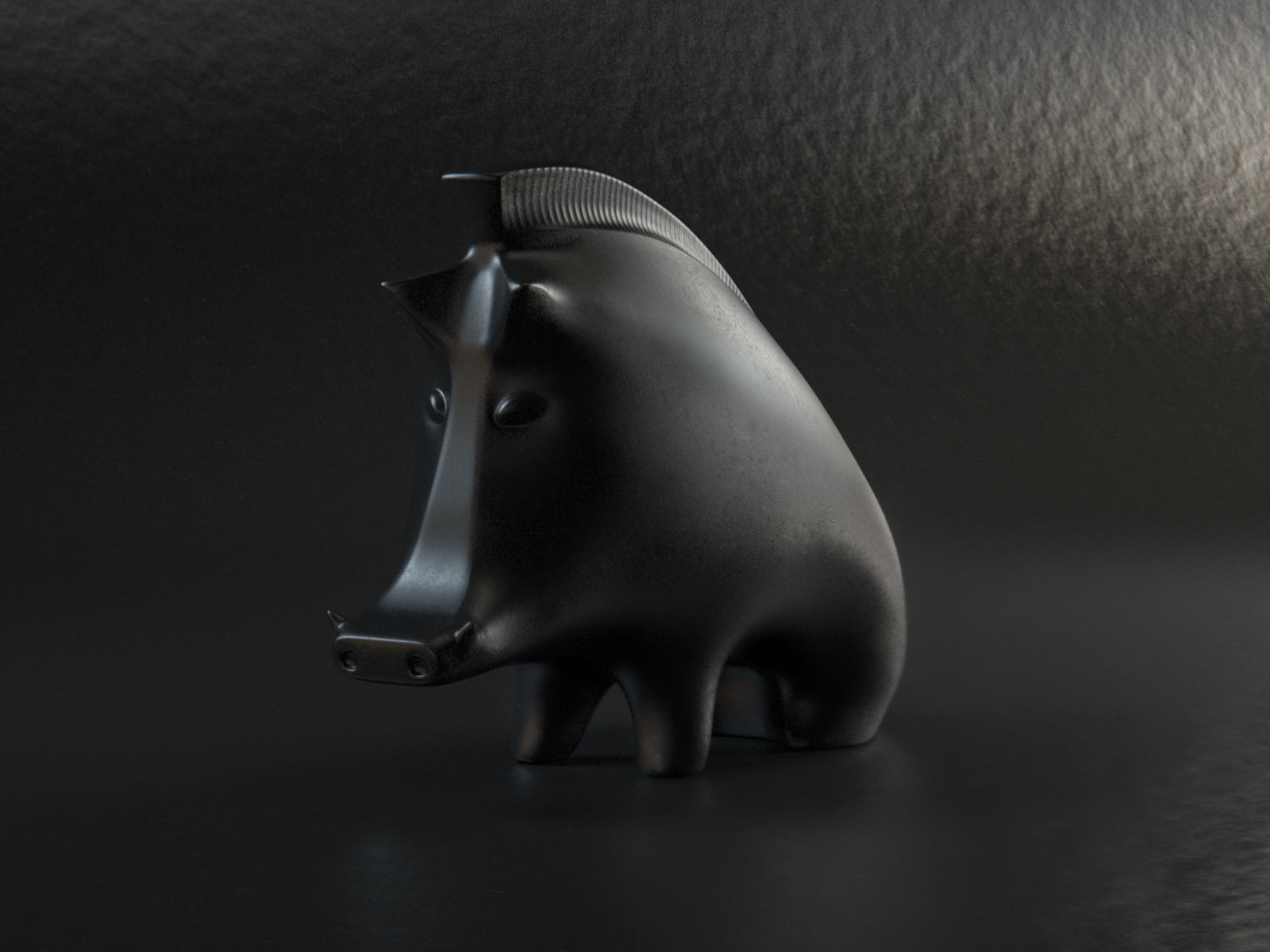 Ceramic Wild boar 3D model_2