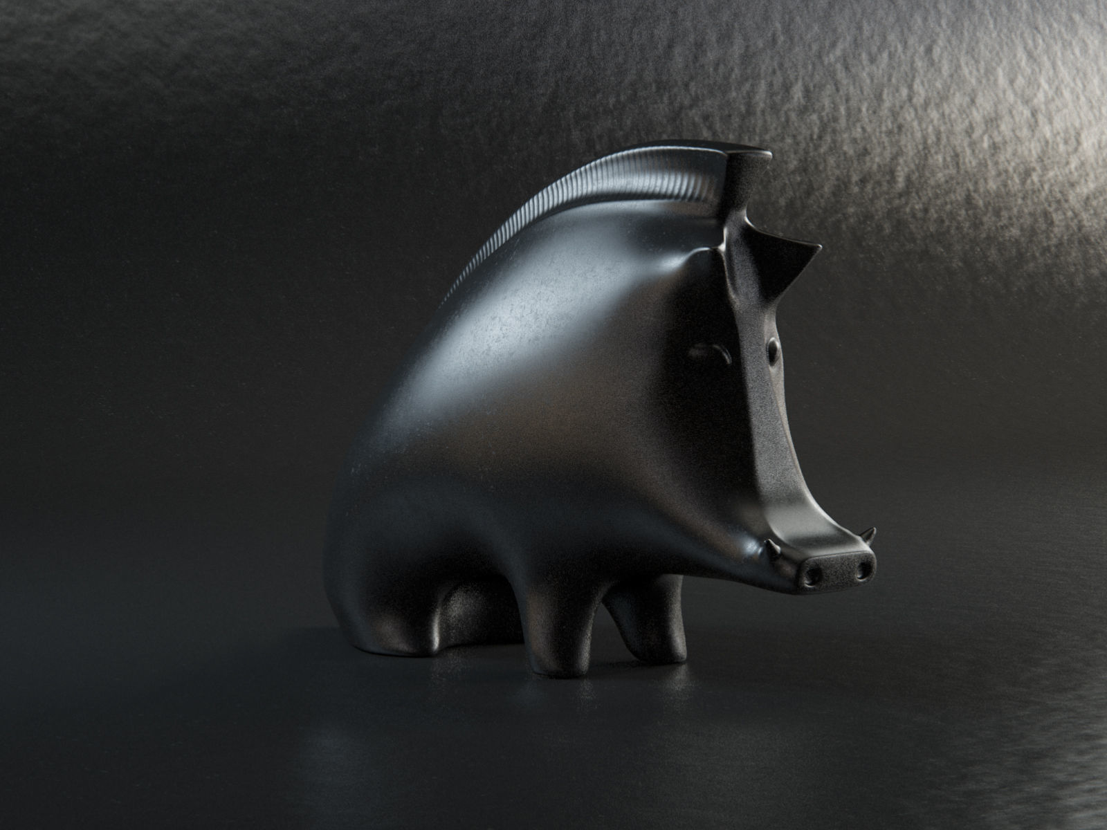 Ceramic Wild boar 3D model_1