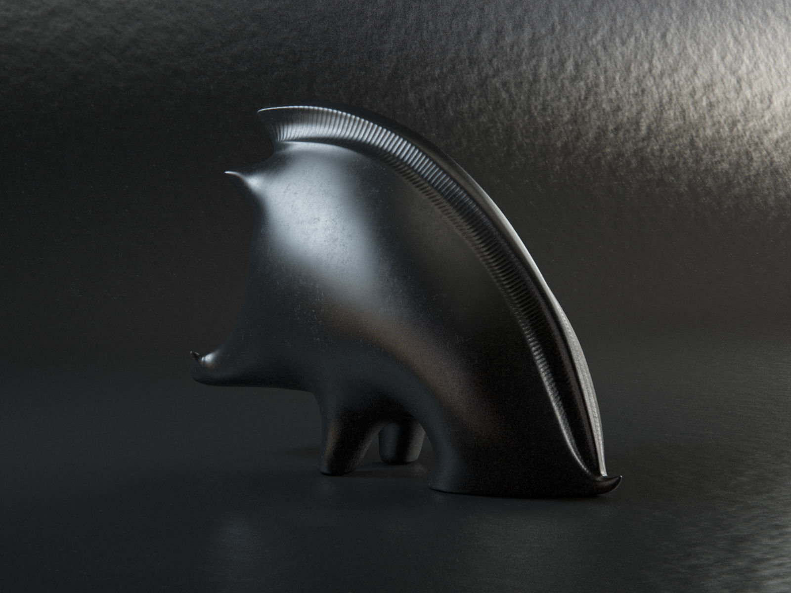 Ceramic Wild boar 3D model_3