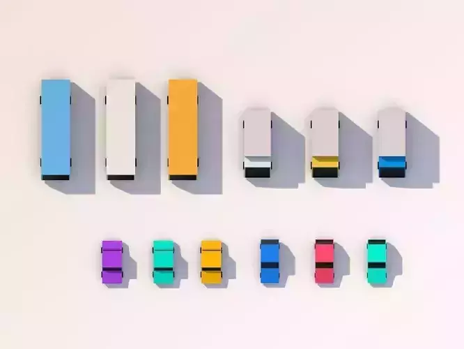 Cartoon Low Poly City Cars model 3D model