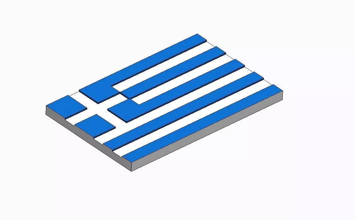 Flag of Greece 3D print model_0