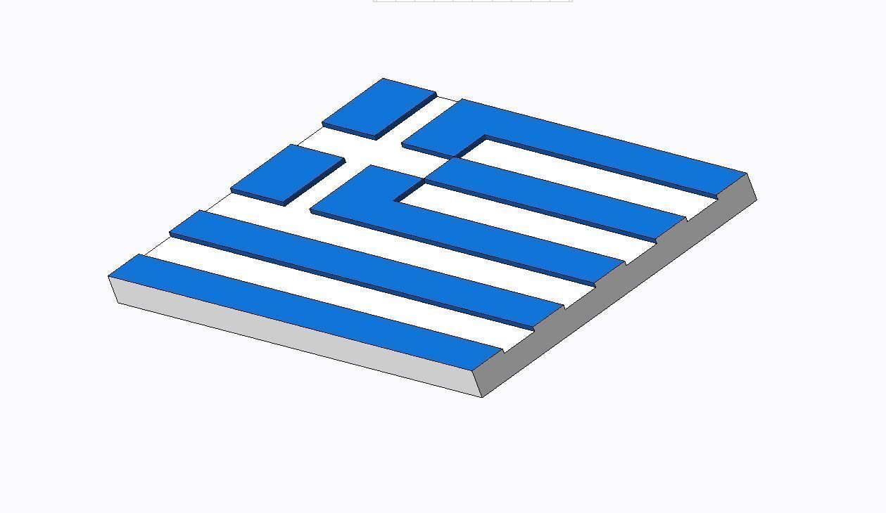 Flag of Greece 3D print model_2