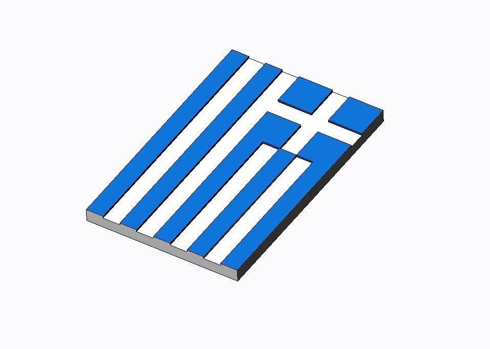 Flag of Greece 3D print model_3