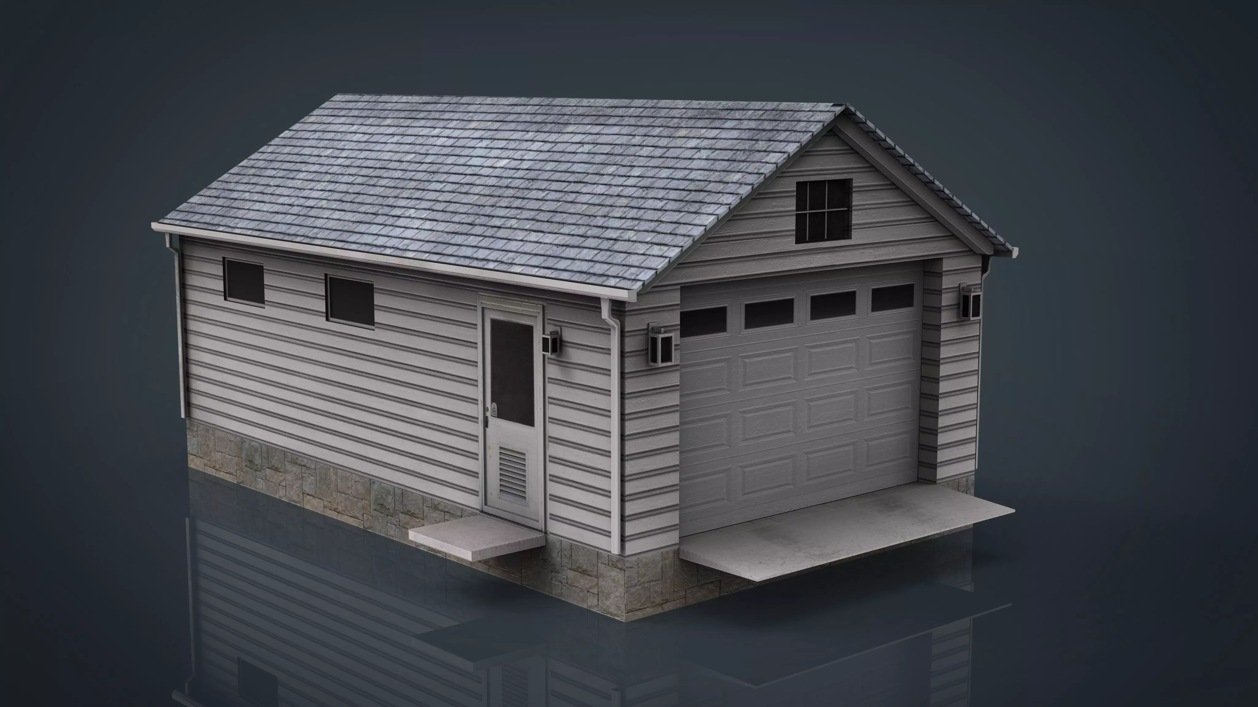 Detached Garage Low-poly 3D model