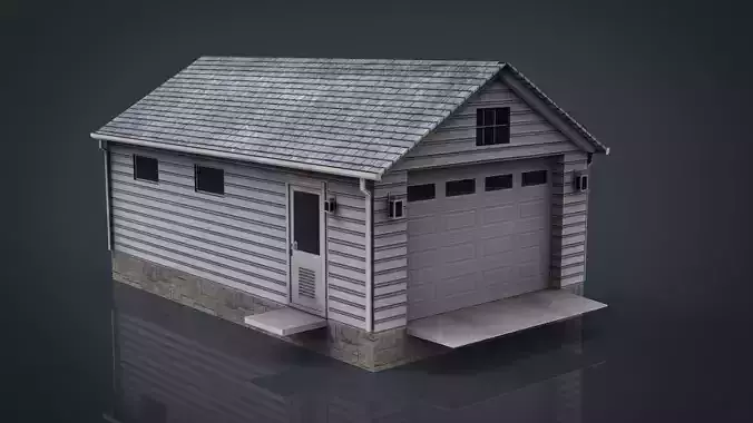 Detached Garage Low-poly 3D model