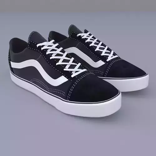vans old skool black Free 3D model