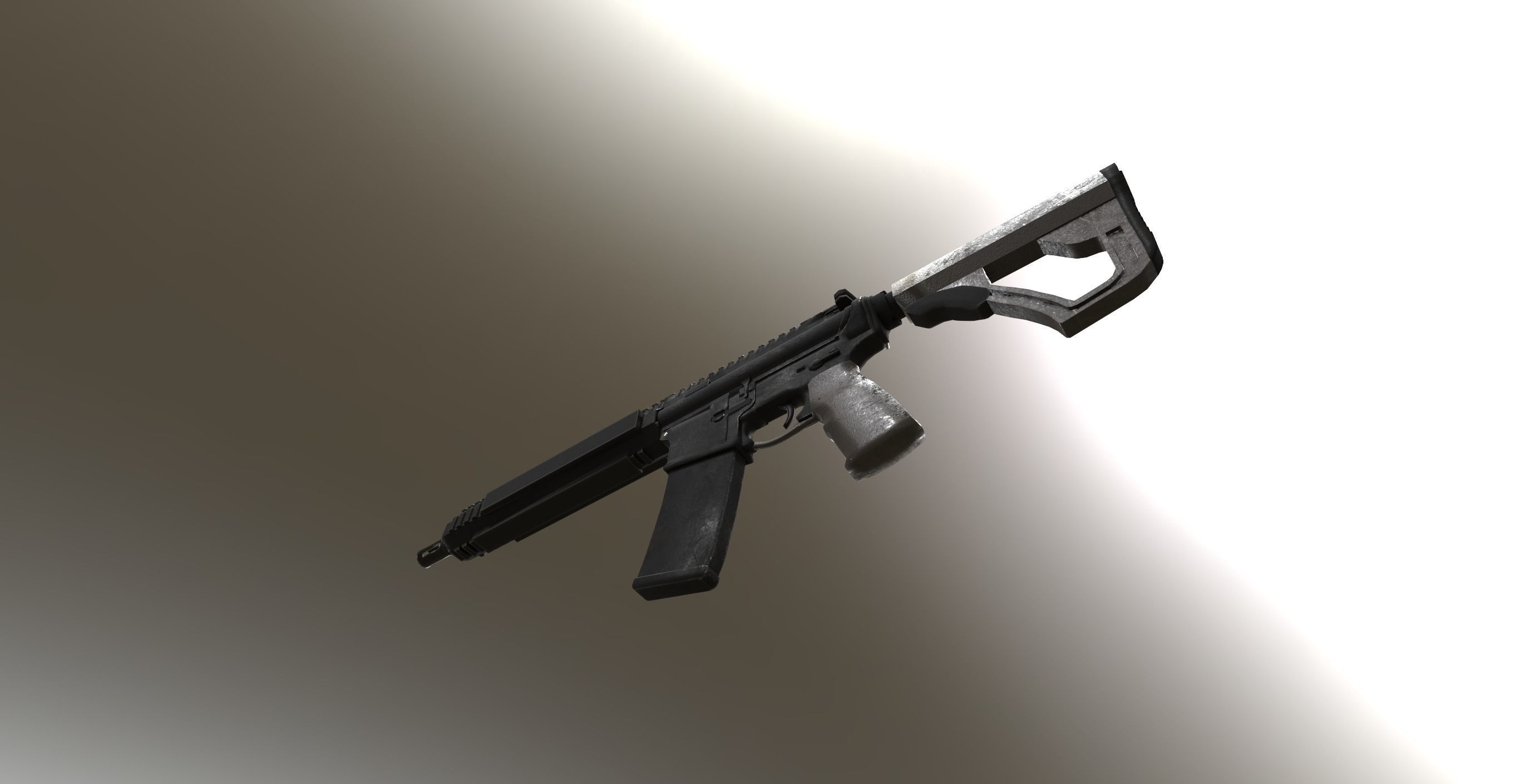 Mk18 Assault Rifle Low-poly 3D model_5