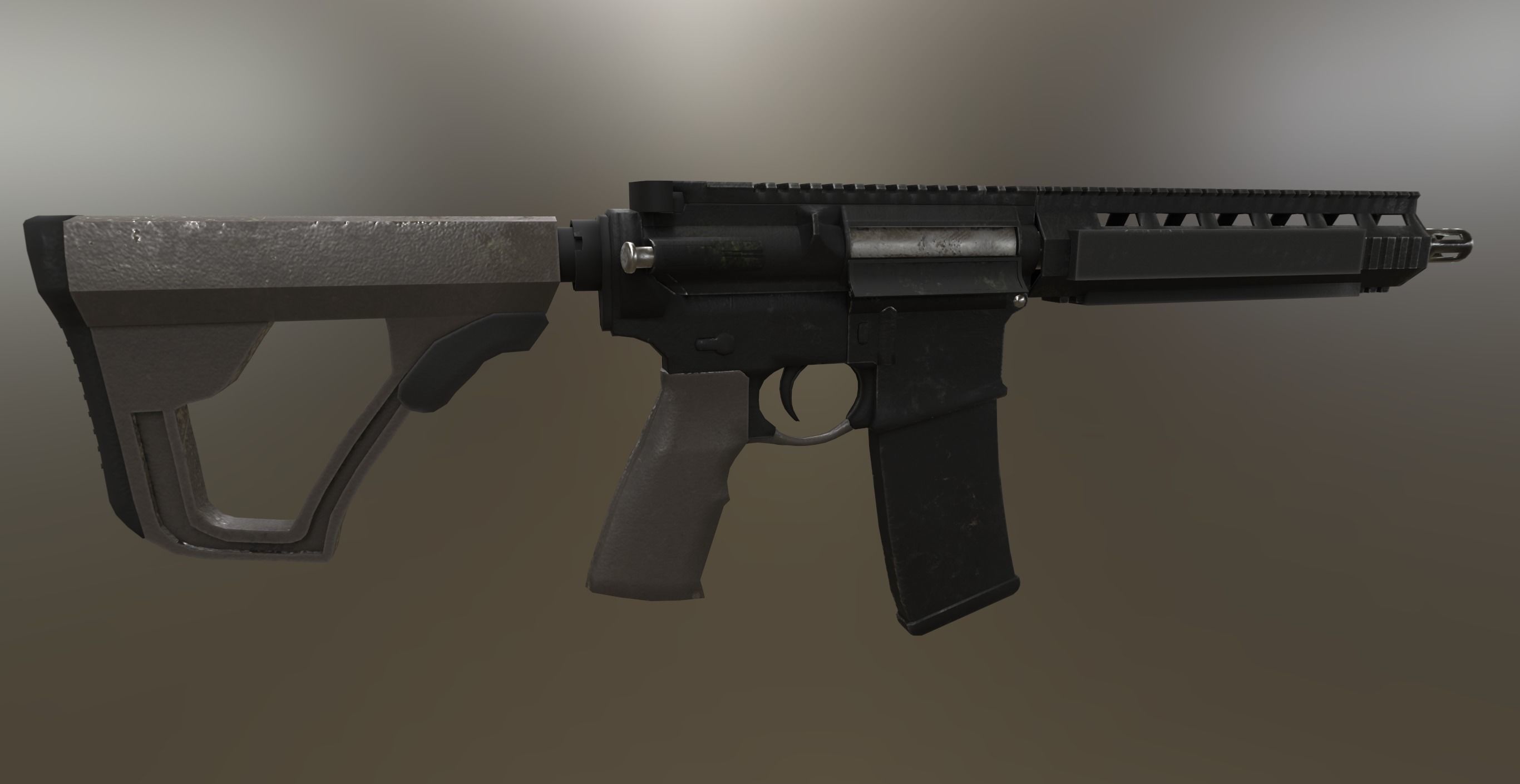 Mk18 Assault Rifle Low-poly 3D model_1