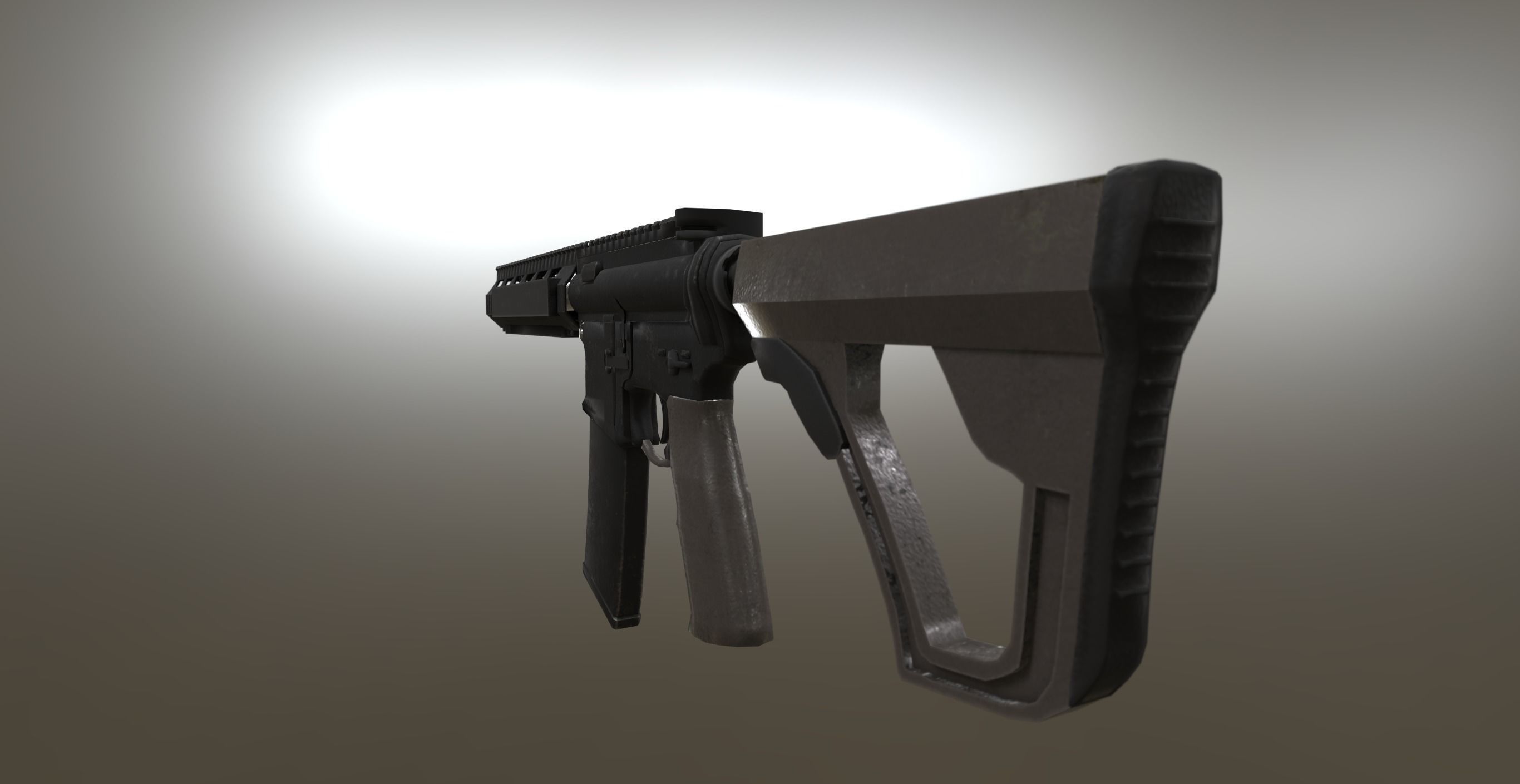 Mk18 Assault Rifle Low-poly 3D model_3