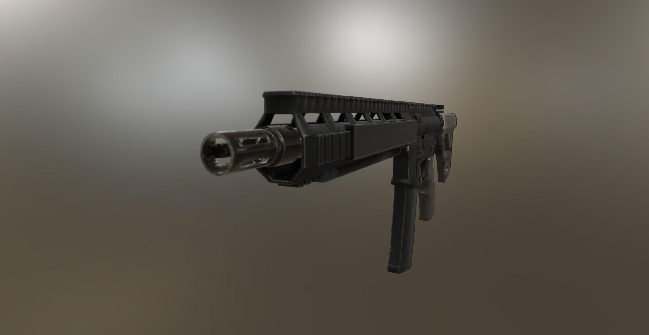 Mk18 Assault Rifle Low-poly 3D model_2