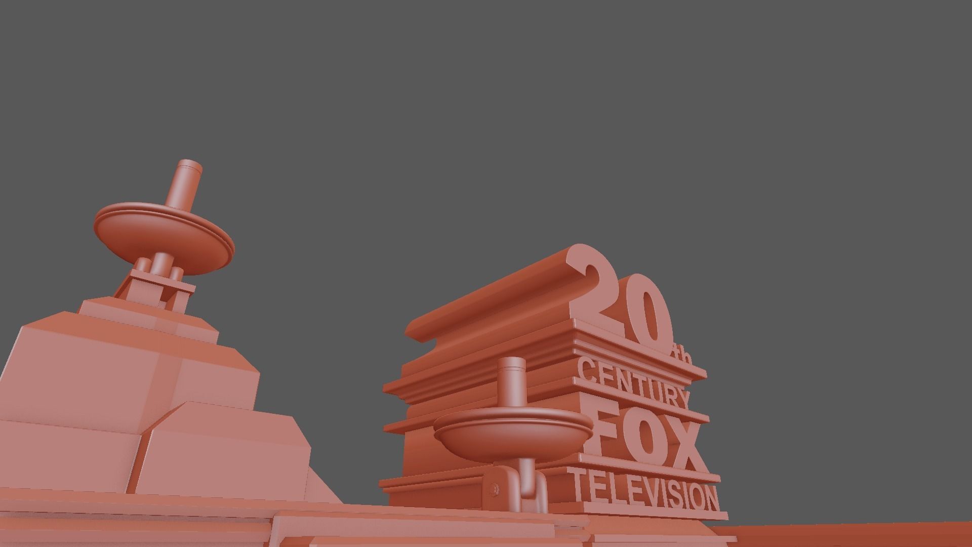 20th century fox logo 3D model_1