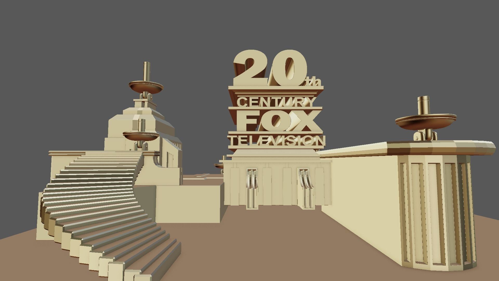 20th century fox logo 3D model_8