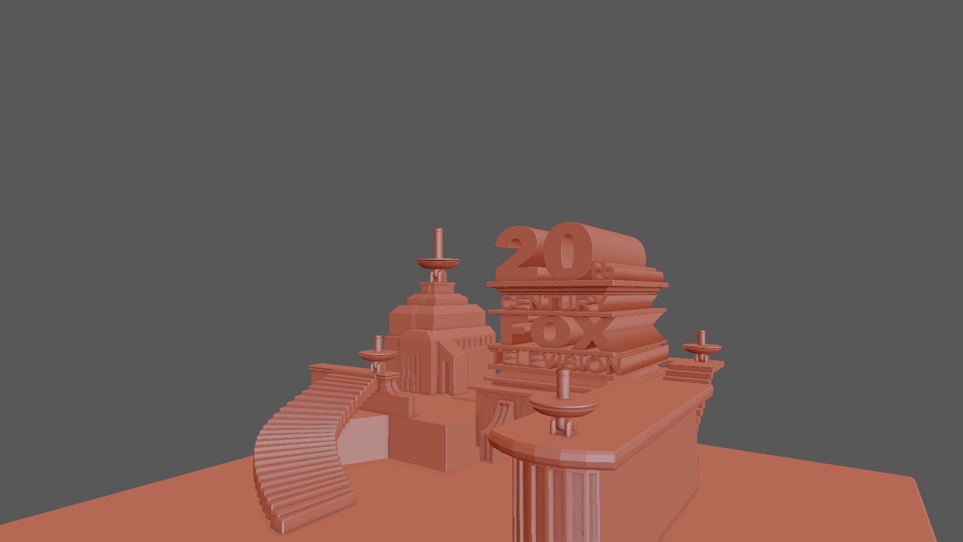 20th century fox logo 3D model_6