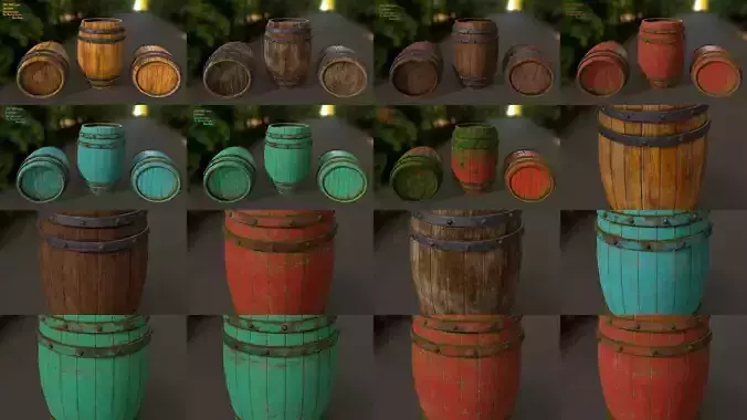 wood barrel set