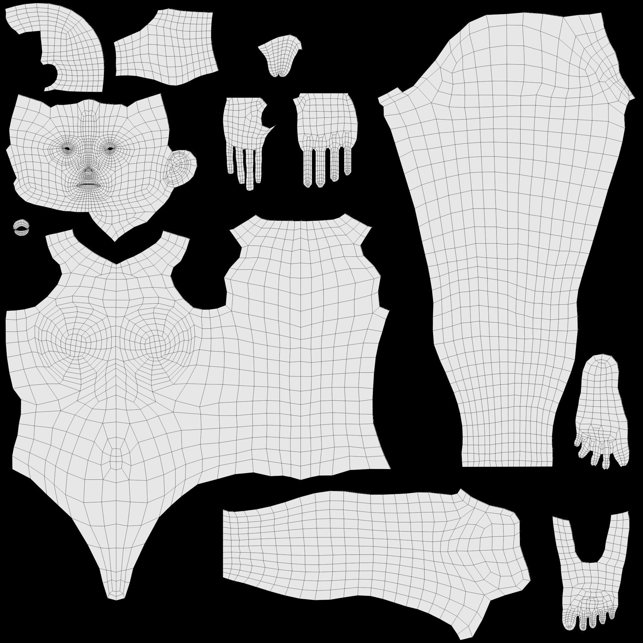  Female Base Mesh Low-poly 3D model_9