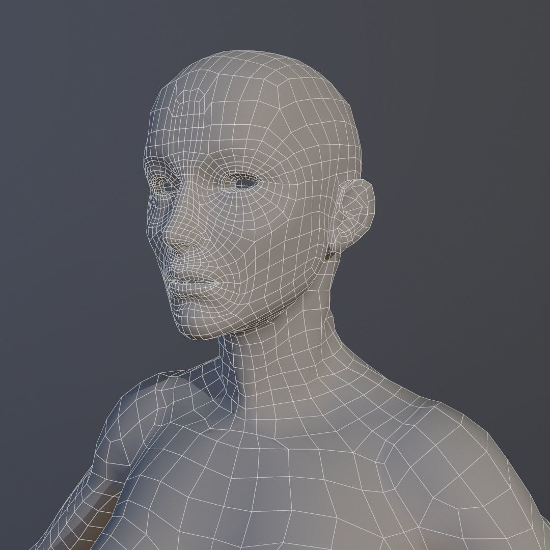  Female Base Mesh Low-poly 3D model_8