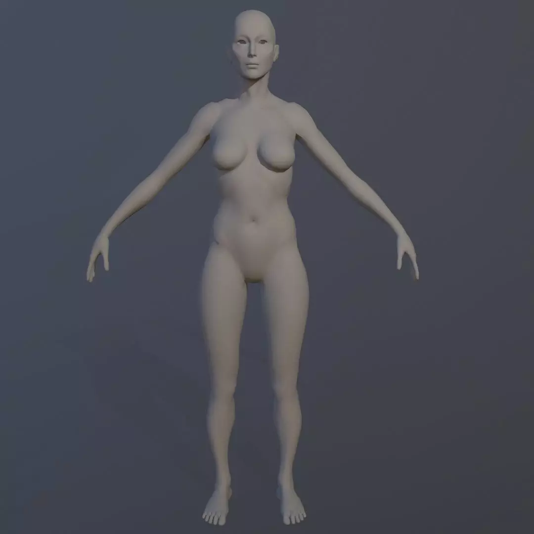  Female Base Mesh Low-poly 3D model_0