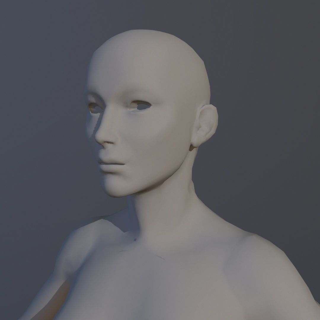  Female Base Mesh Low-poly 3D model_7