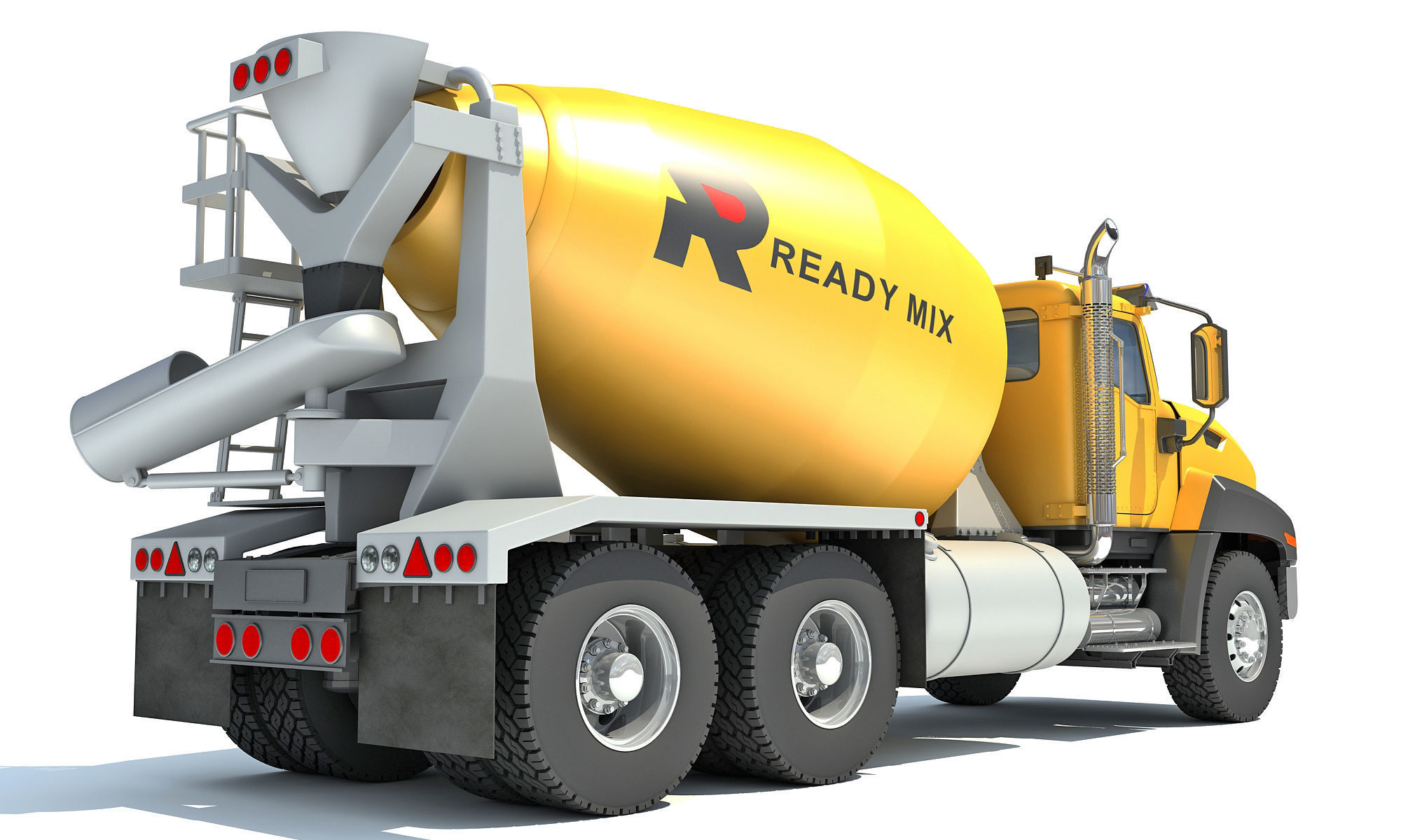 Concrete Mixer Ready Mix Truck 3D model_9