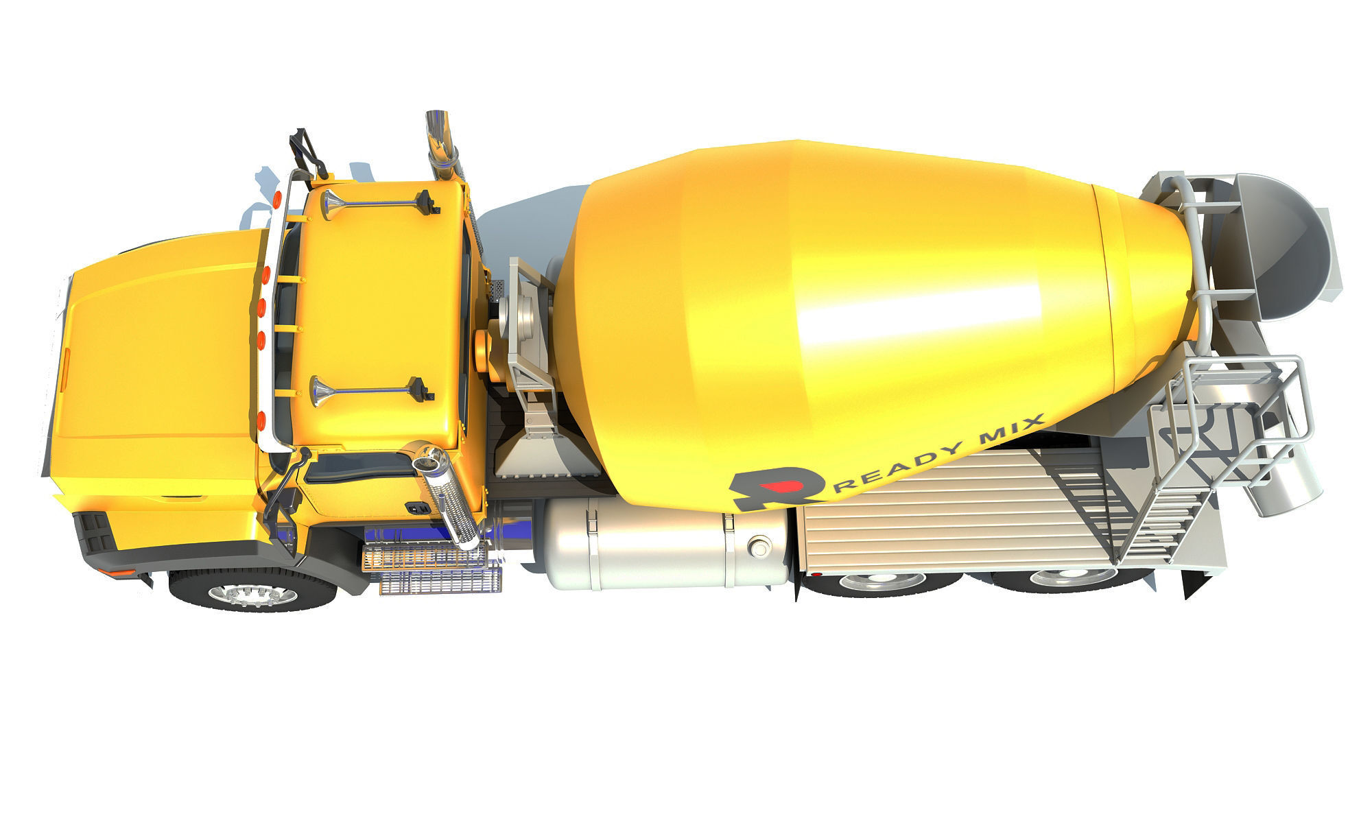 Concrete Mixer Ready Mix Truck 3D model_11