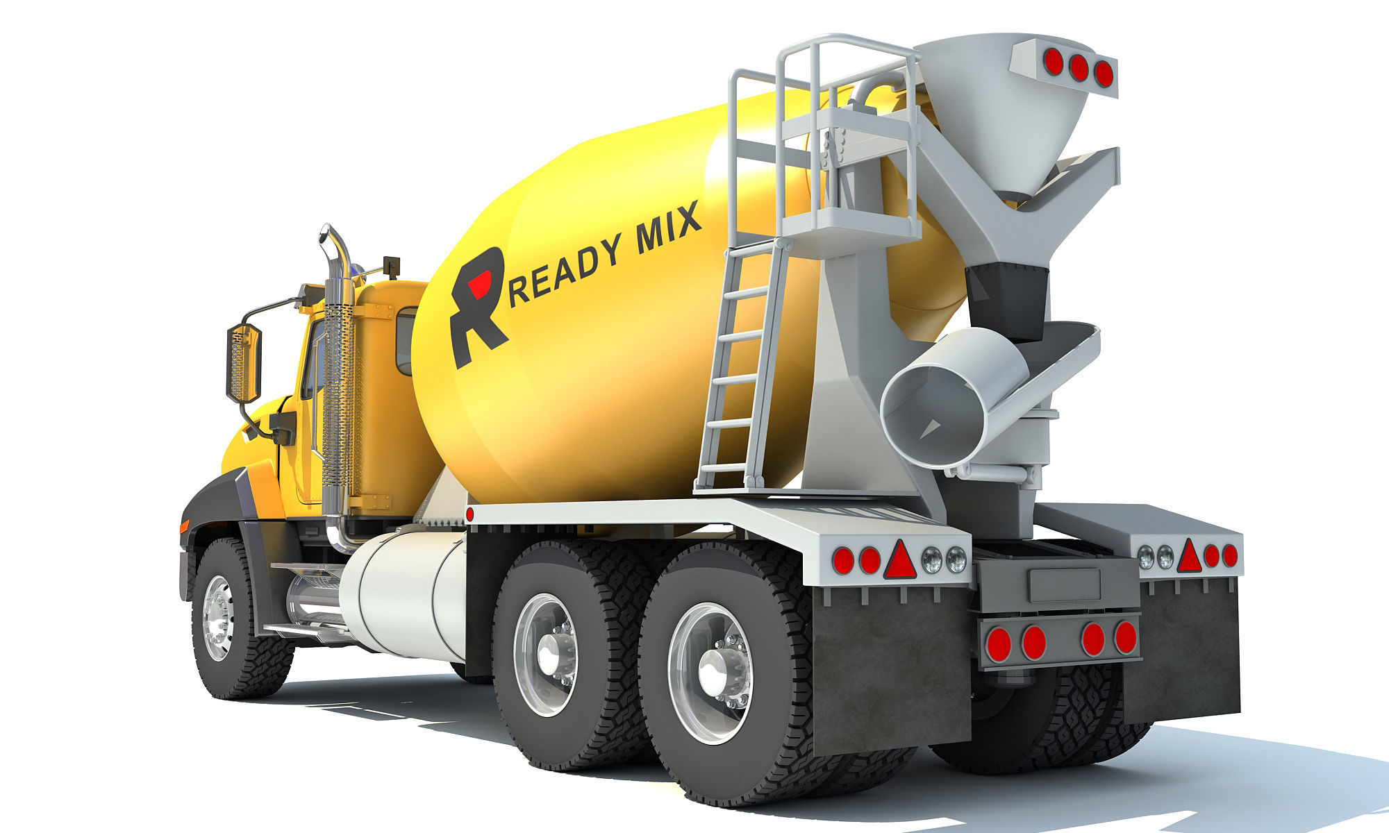 Concrete Mixer Ready Mix Truck 3D model_6