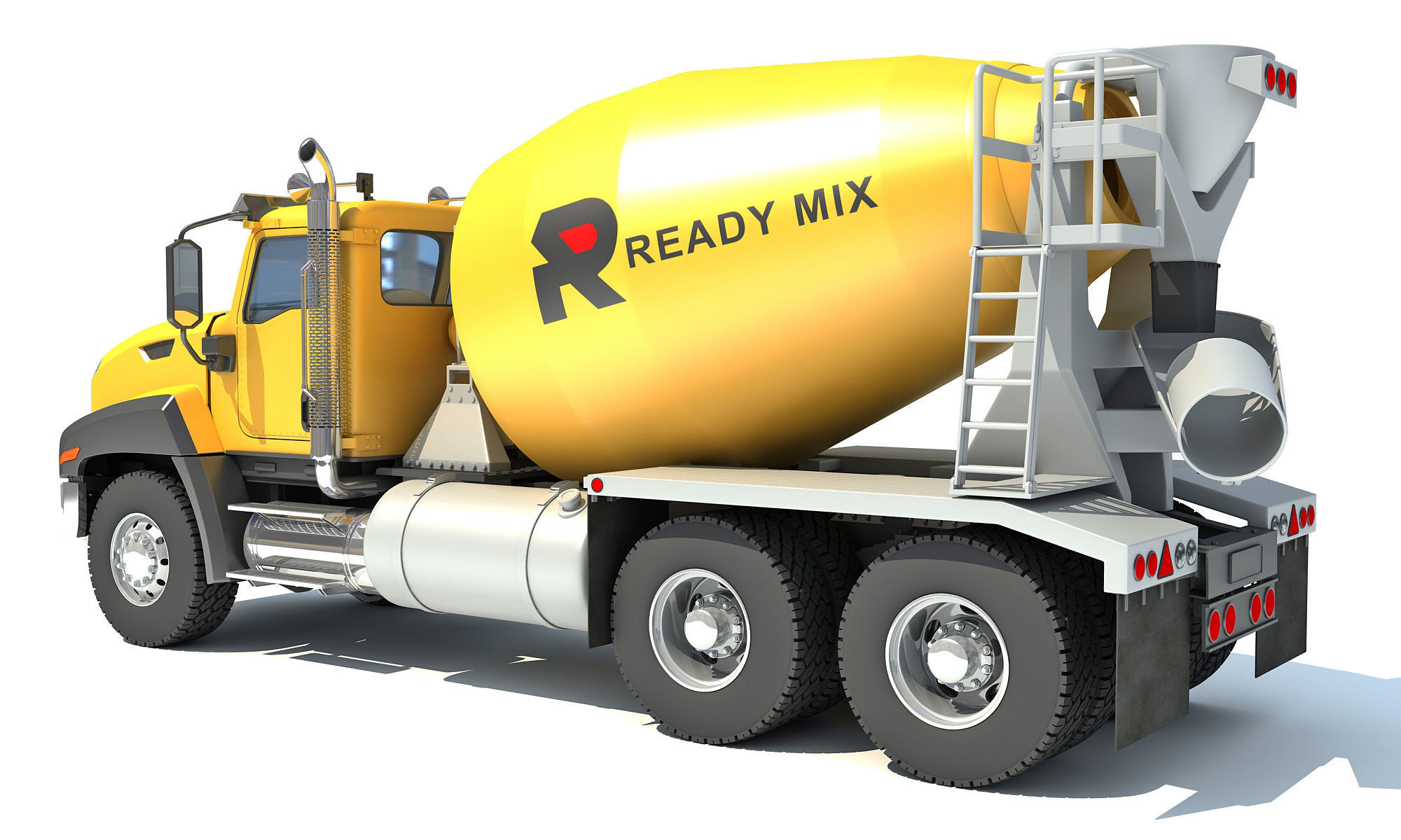 Concrete Mixer Ready Mix Truck 3D model_4