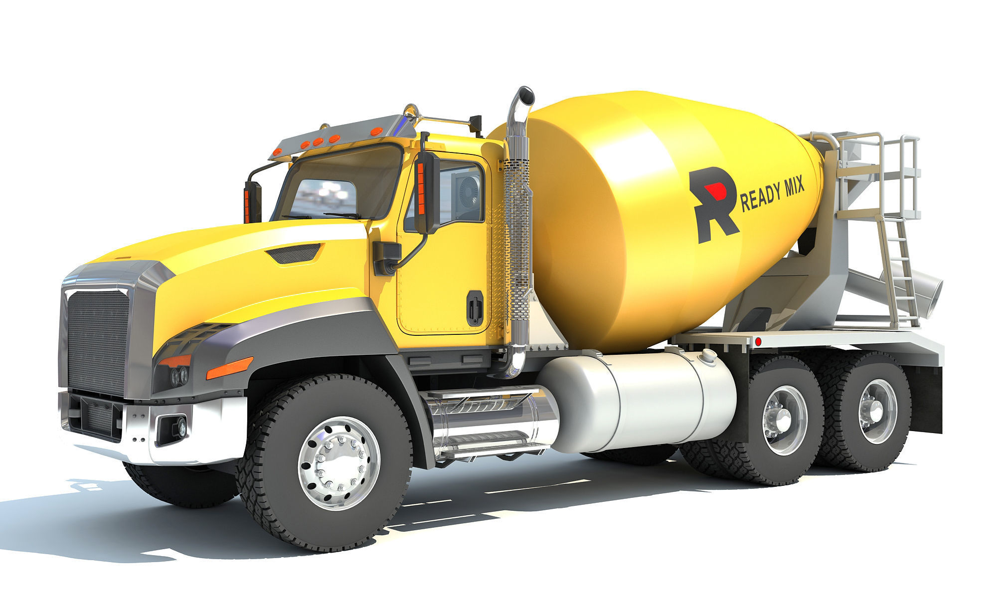 Concrete Mixer Ready Mix Truck 3D model_1