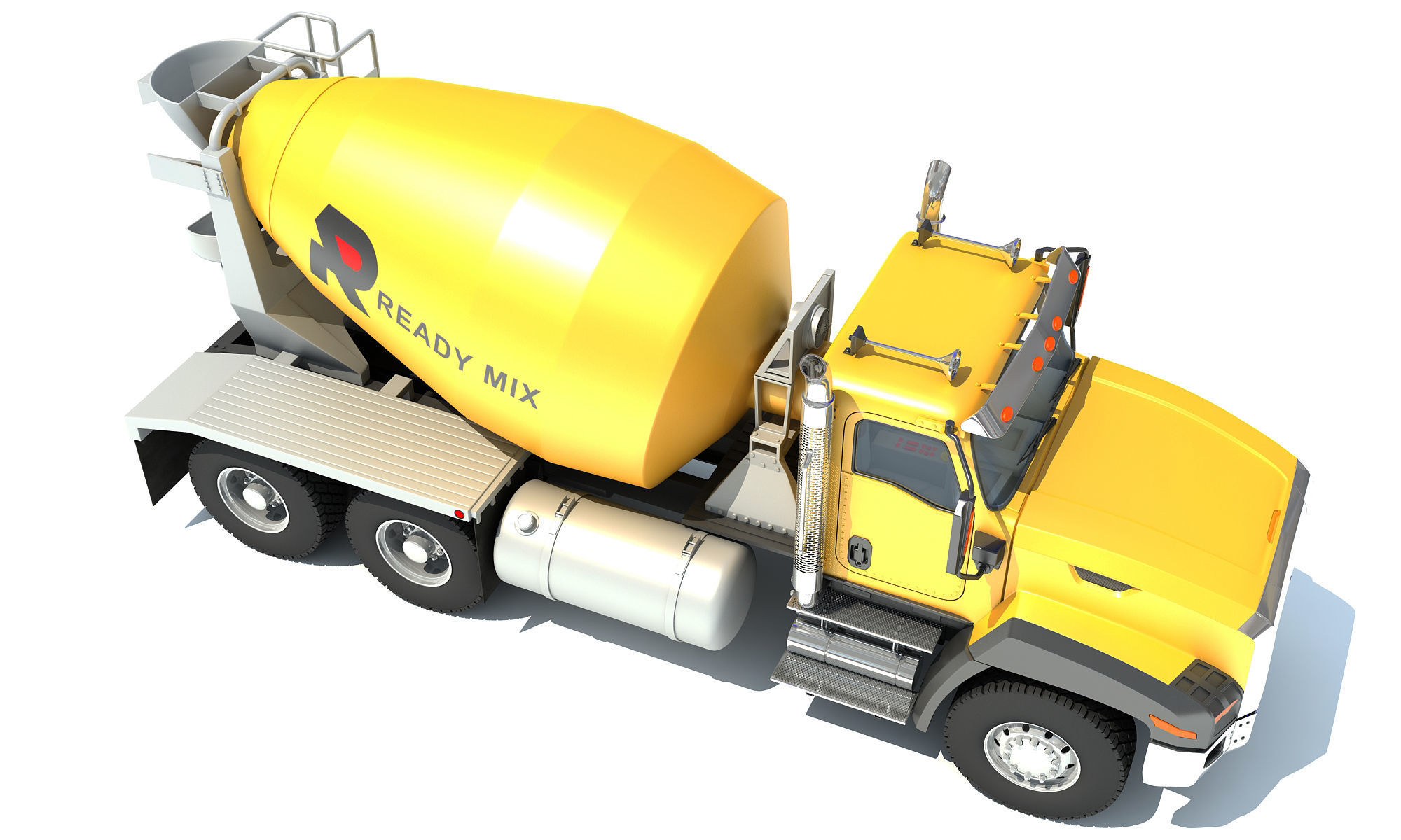 Concrete Mixer Ready Mix Truck 3D model_10