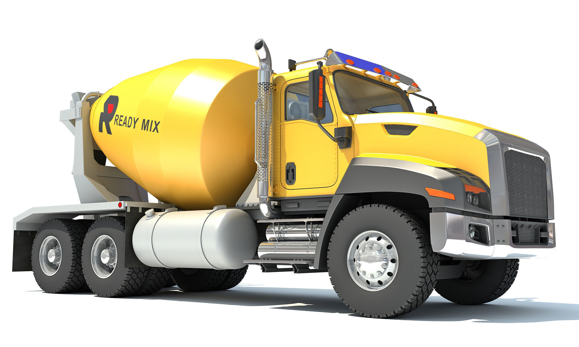 Concrete Mixer Ready Mix Truck 3D model_2