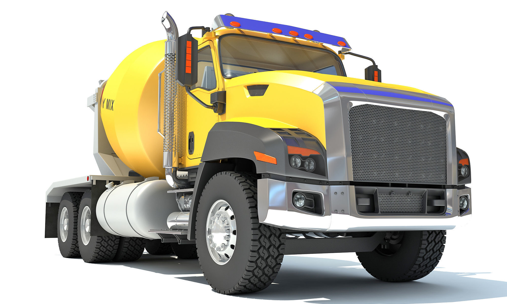 Concrete Mixer Ready Mix Truck 3D model_8