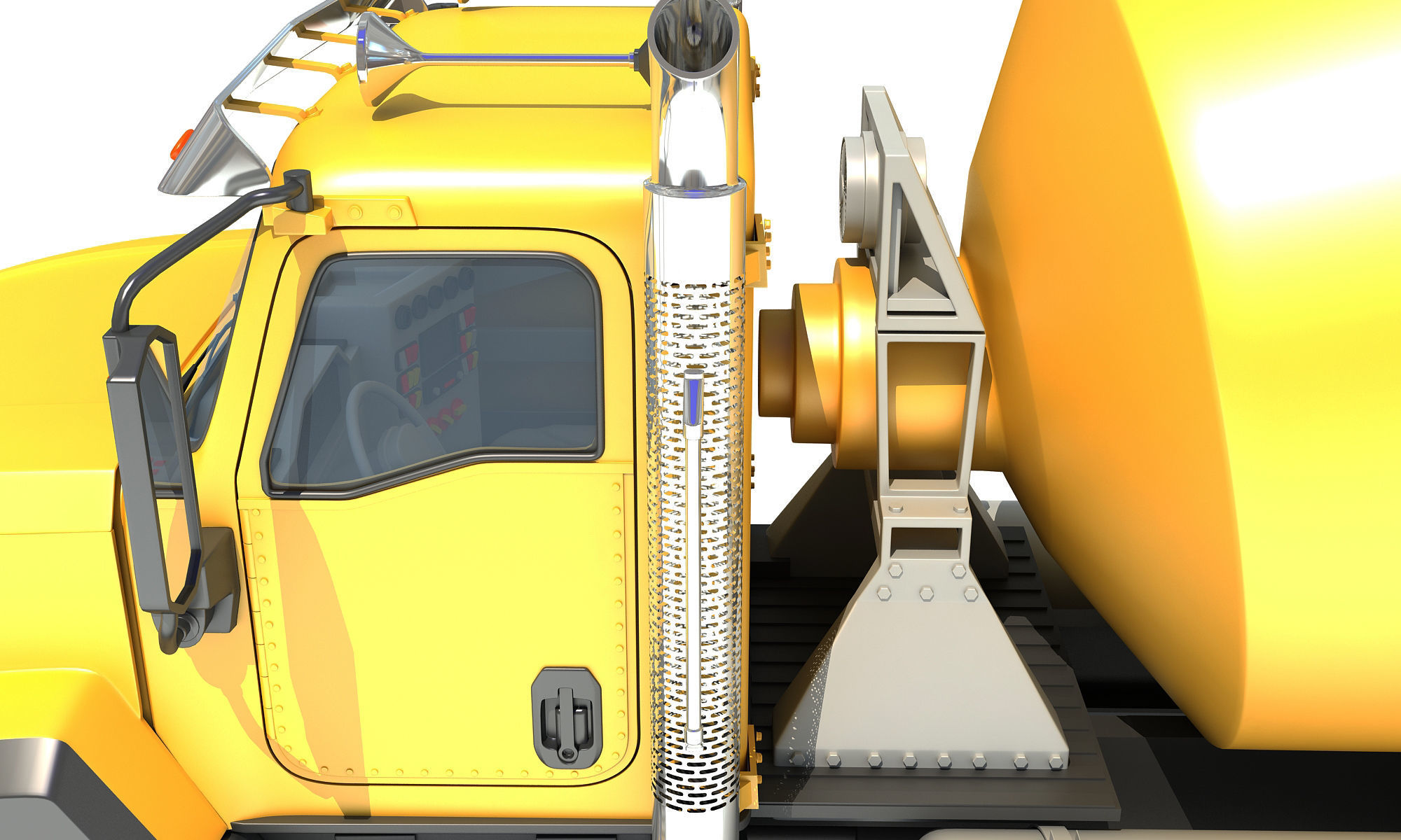 Concrete Mixer Ready Mix Truck 3D model_14