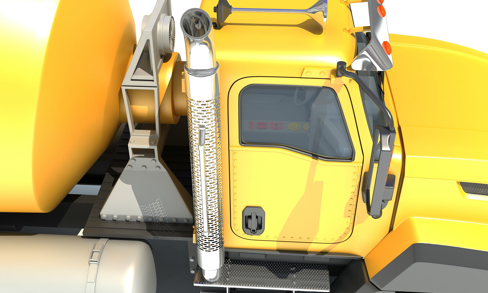 Concrete Mixer Ready Mix Truck 3D model_13