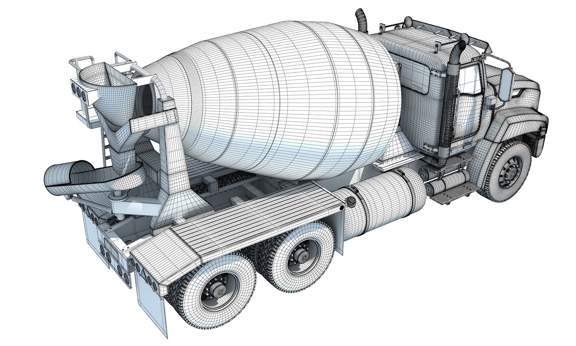 Concrete Mixer Ready Mix Truck 3D model_19