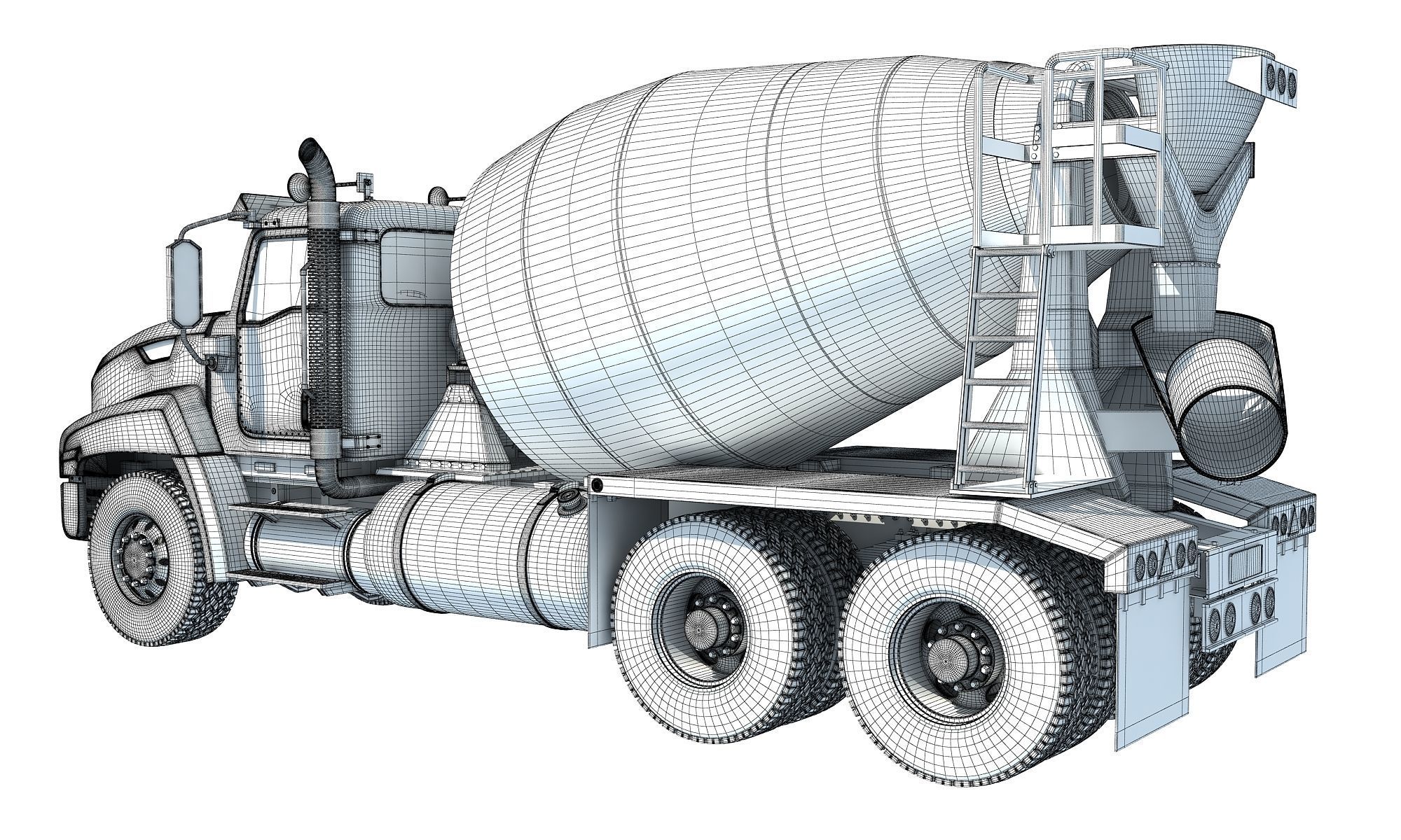 Concrete Mixer Ready Mix Truck 3D model_18