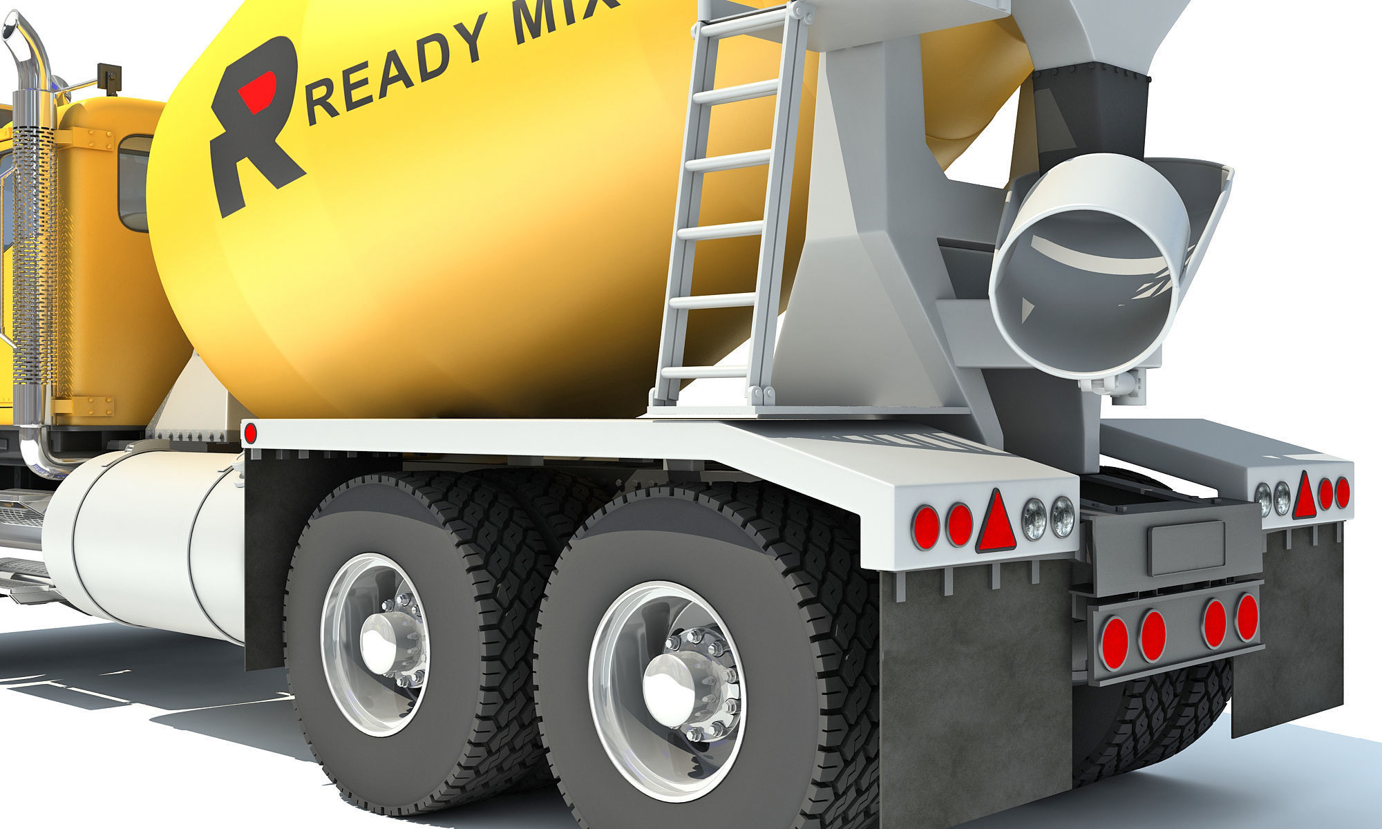 Concrete Mixer Ready Mix Truck 3D model_12