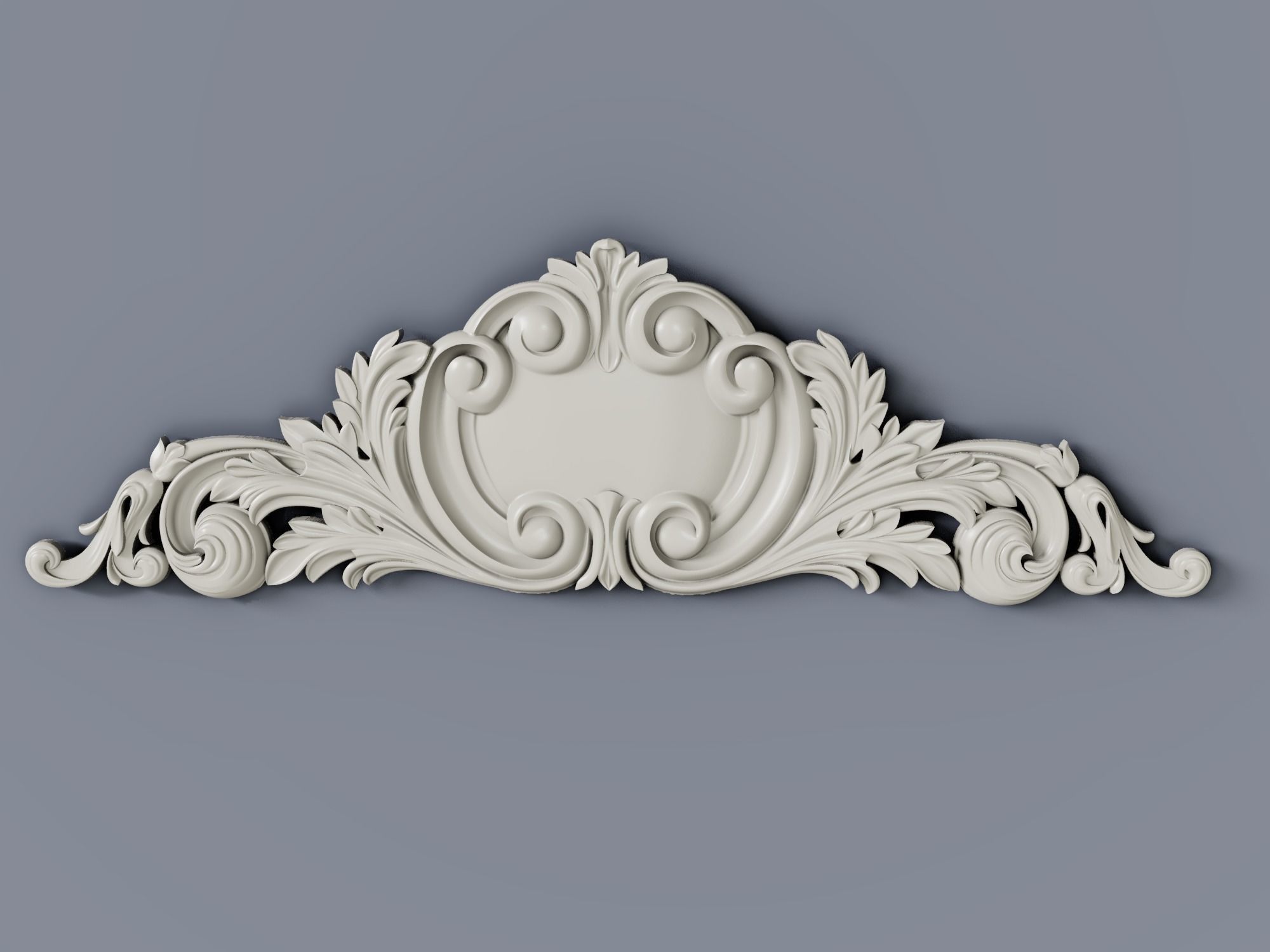 Classic baroque cartouches element  012 3D print model_0