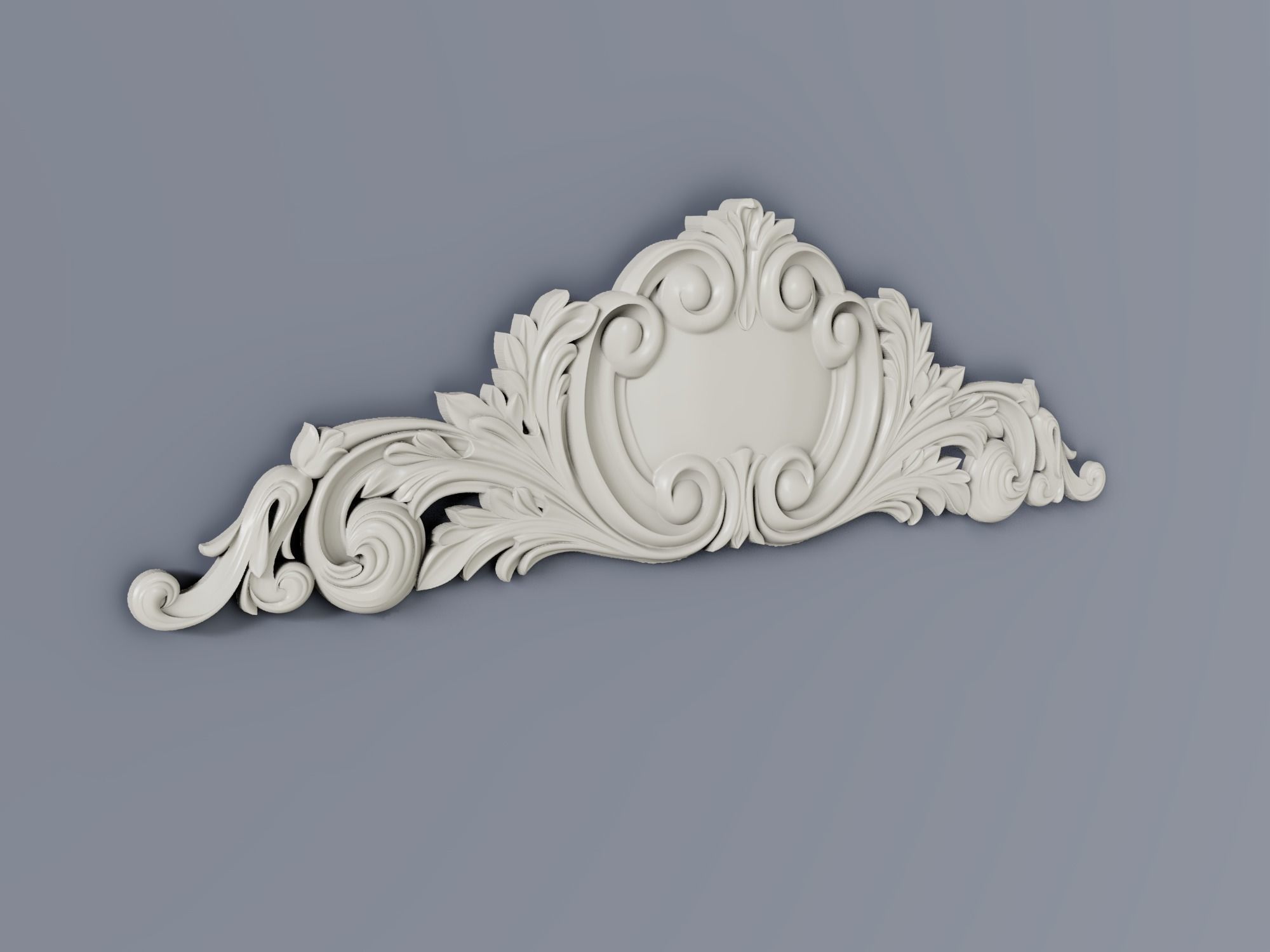 Classic baroque cartouches element  012 3D print model_3