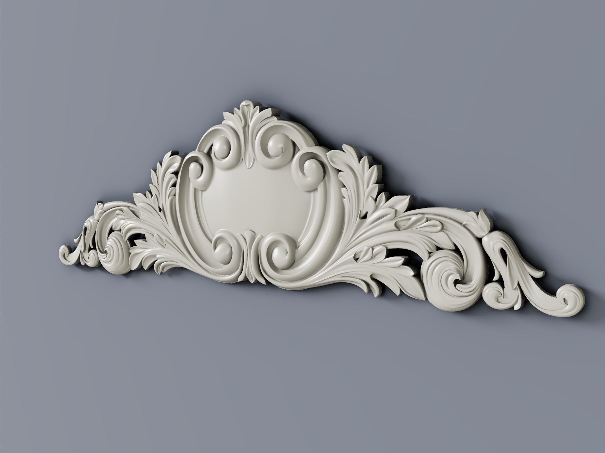 Classic baroque cartouches element  012 3D print model_2
