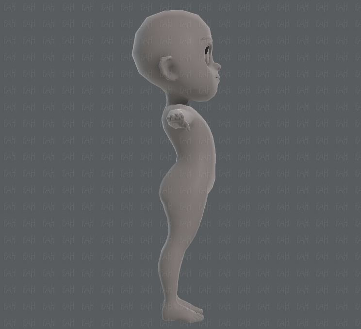 Base mesh girl characterV05 Low-poly 3D model_3